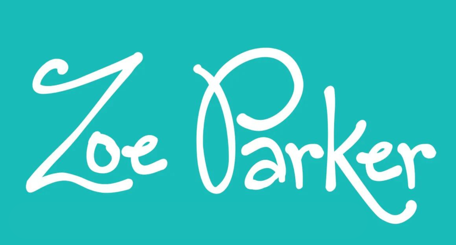 zoe parker with a teal background